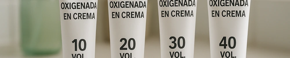 Envase de agua oxigenada en crema para coloración y decoloración del cabello