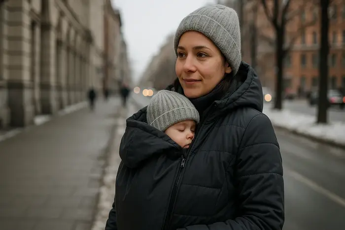 Ahora que llega el frío, ¿qué mejor que una chaqueta de porteo?