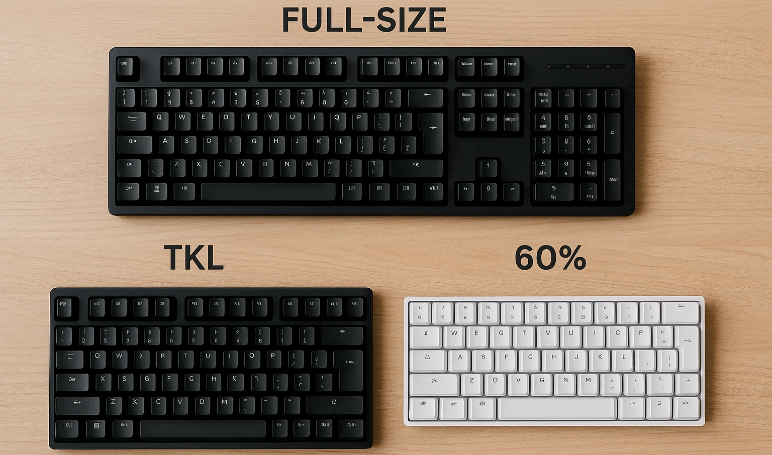 Teclados 60%, TKL y full-size – ¿Cuál necesitas?