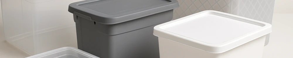 Cajas de almacenaje apilables y resistentes para ordenar el hogar