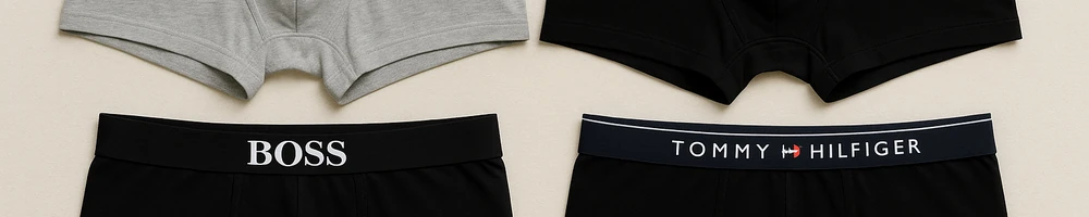 Calzoncillos bóxer para hombre en varios colores sobre fondo neutro