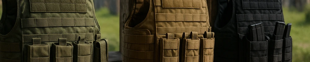 Chaleco de airsoft táctico con ajuste y bolsillos, ideal para partidas y entrenamiento