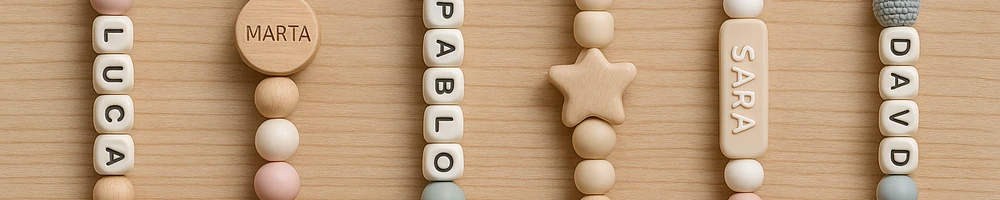 Chupetero personalizado de silicona con nombre para recién nacidos