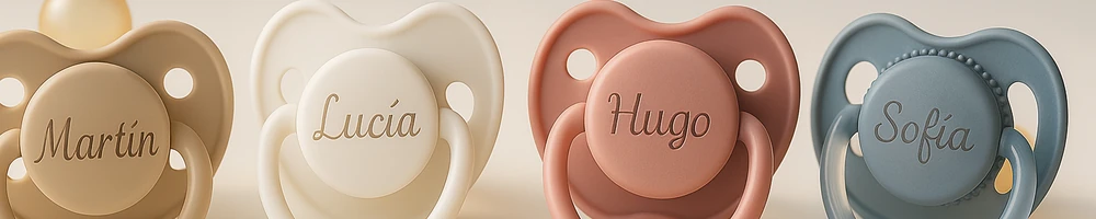 Chupetes personalizados para bebé con nombre, colores y diseños divertidos
