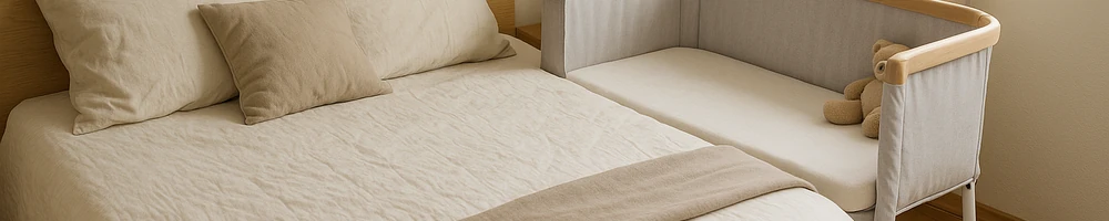Cuna de colecho junto a la cama para bebé