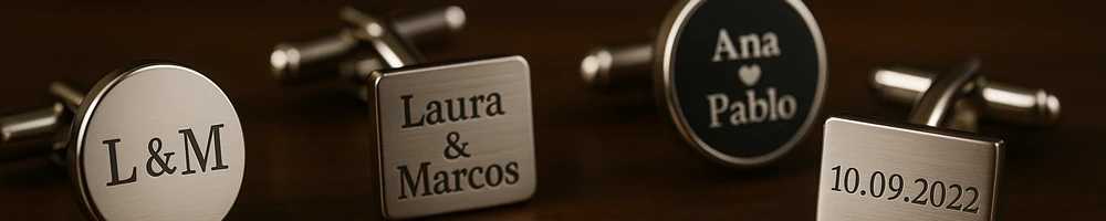 Gemelos personalizados para boda y ocasiones especiales