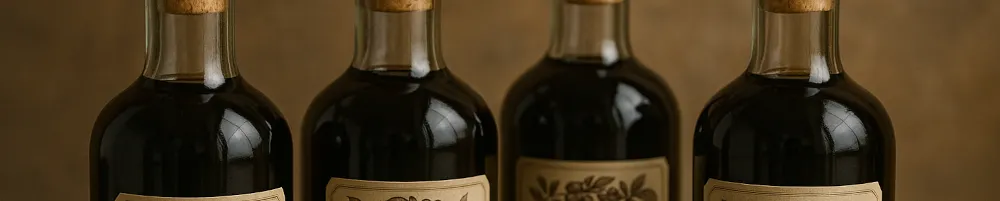 Botella de licor de café sobre fondo neutro