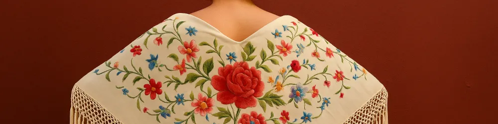 Ilustración de mantoncillos de flamenca