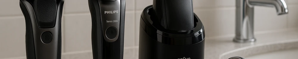 Maquinilla de afeitar moderna en primer plano