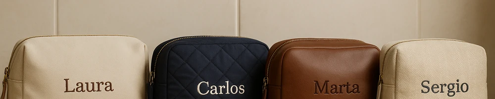 Neceser personalizado para viaje y uso diario con cierre y bolsillo interior