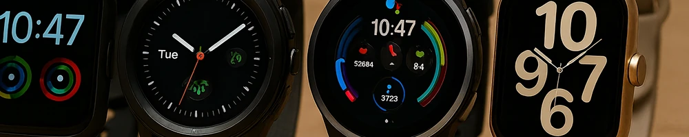 Reloj inteligente moderno en la muñeca, pantalla y diseño visibles