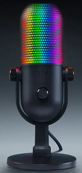 Micrófono Razer Seiren V3 Chroma con iluminación RGB y diseño profesional