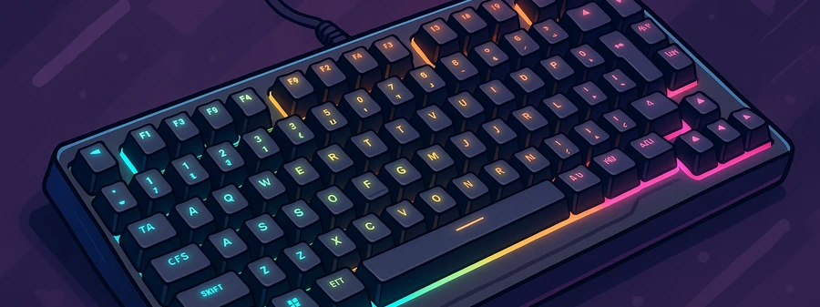 Teclado gaming estilo cartoon